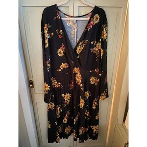 ASOS curve floral midi dress size US 24 NWT